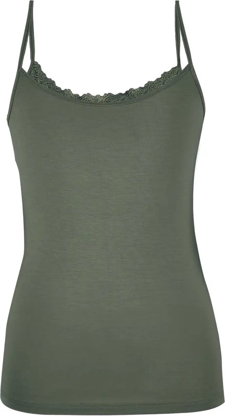 Nina von C chemise spaghetti pour femme en dentelle - Modal - 48 - Zwart