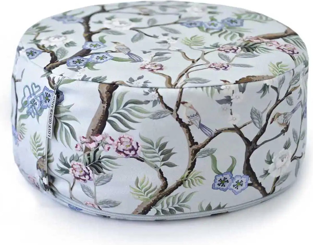 Bol.com Love Generation - Meditatiekussen - Rond - Blossom Birds aanbieding