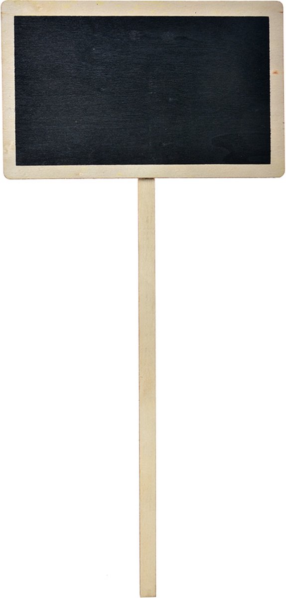 Clayre & Eef Plantensteker met Krijtbord 16x1x35 cm Zwart Hout