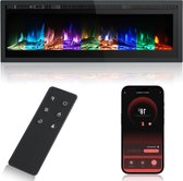 Bol.com Wandmontage open haard elektrisch vrijstaand metalen plaat kleurrijke vlam afstandsbediening kristal 900 W-1800 W 40 inc... aanbieding