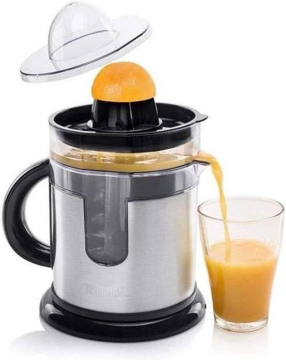 Innovatief tussenstuk met dubbelfunctie RVS Design 40 Watt Zilver Juicer met duo functionaliteit in html 201975. citruspers