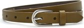 Take-it riem dames taupe - Dames riemen Smal - Riemmaat 85 - Totale lengte 100 cm - Smalle leren riem dames