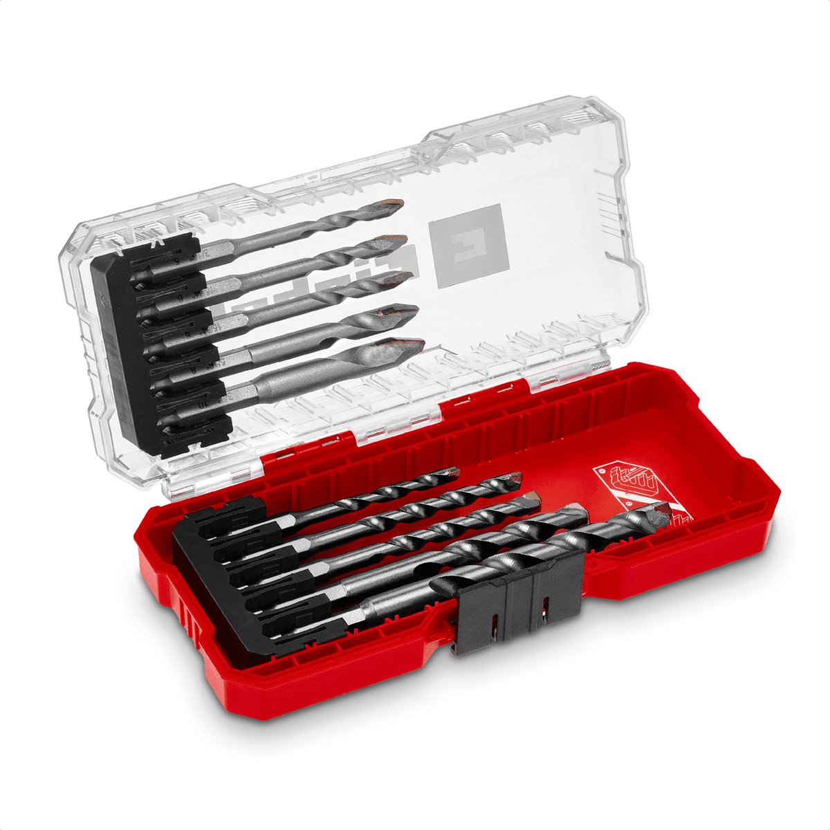 Einhell S-CASE 10-delige HM tegelboor set (gemaakt van gereedschapsstaal, speciaal geslepen hardmetalen plaat, centreerpunt, dubbele spiraal, E 6.3 schacht incl. opbergdoos)