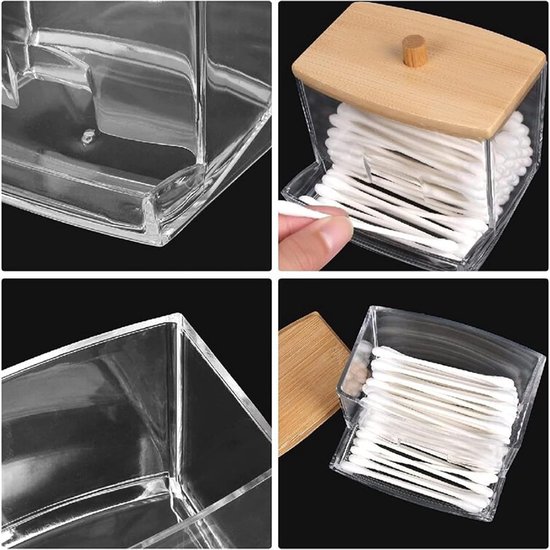 3 Pack Acryl Qtip Houder met Bamboe Deksels Badkamer Canisters Potten Dispenser Katoen Swab Ballen Pads Houder voor Badkamer Opslag Organizer 3 Pack Acryl Qtip Houder met Bamboe Deksels Badkamer Canisters Potten Dispenser Katoen Swab Ballen Pads Houder voor Badkamer Opslag Organizer