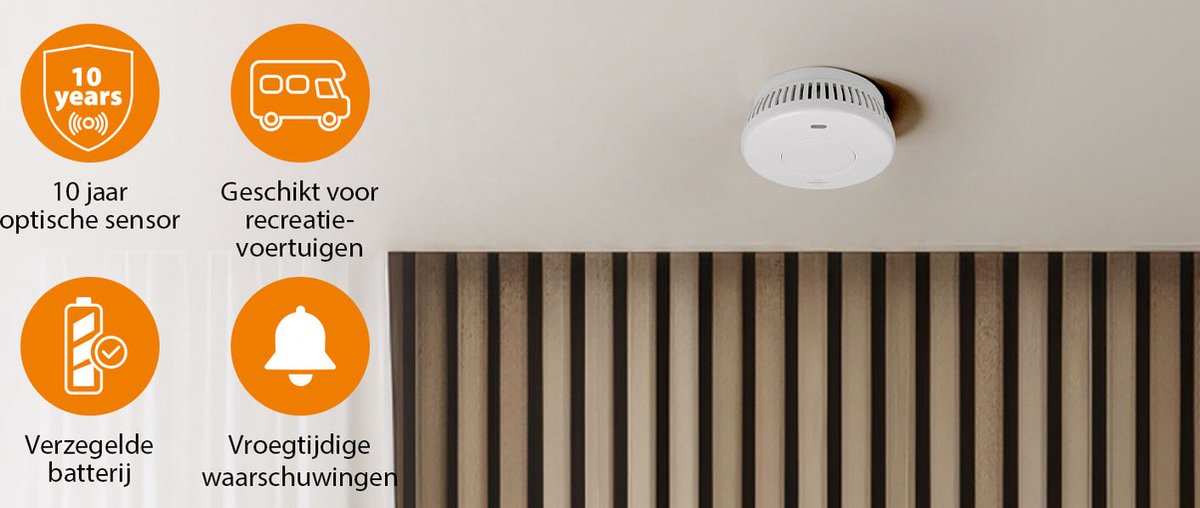Smartwares FSM-12001 - Rookmelder 85 dB - 10 Jaar batterij - Brandmelder thumbnail 3
