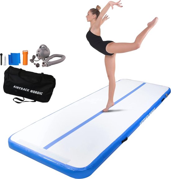 Vidaxl gymnastiekmat met pomp opblaasbaar 60x100x15 cm pvc