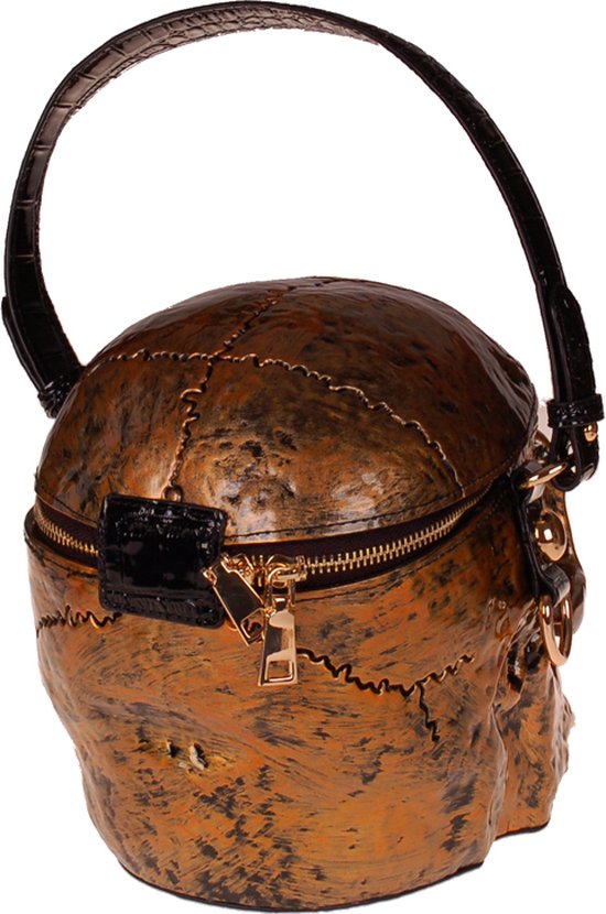 Sac à main - Crâne / Bronze & Zwart - Accents dorés - PVC - 22x20x14cm