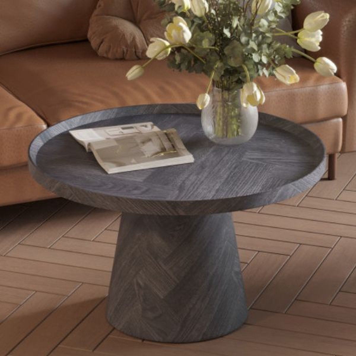 Rousseau Salontafel 'Manus' 80 cm Decor Donkergrijs