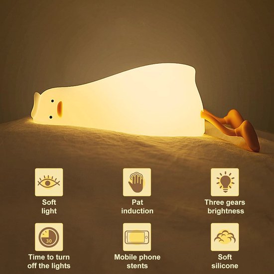 Leuk Baby Nachtlampje met Dull Duck Design - Touch Sensor LED Lamp voor Kinderen — afbeelding 2