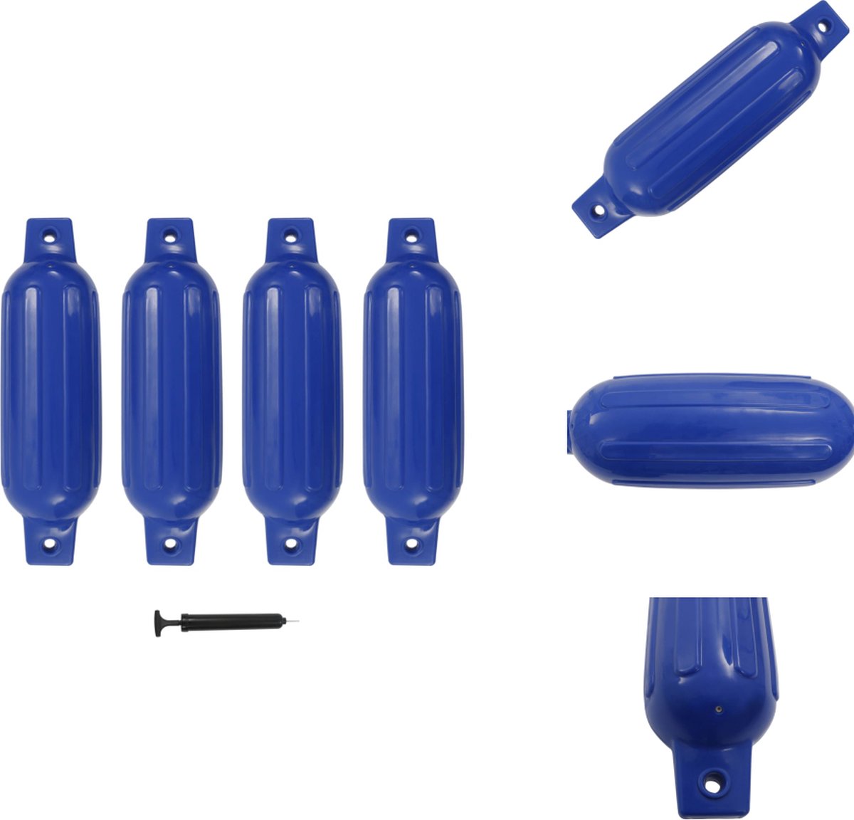 vidaXL - Bootstootkussens - 4 - st - 41x11,5 - cm - PVC - blauw