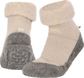 Morethansocks - Chaussettes pantoufles unisexes - Beige - Taille 37/38 - Chaussettes d'intérieur - Chaussettes pantoufles antidérapantes