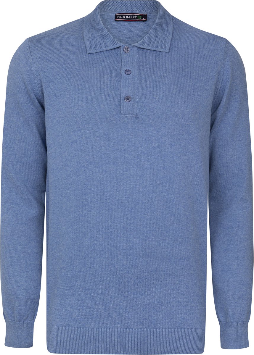 Felix Hardy Gebreide Polo Trui - Polo Kraag - Sweater - 100% Katoen Heren Indigo - M