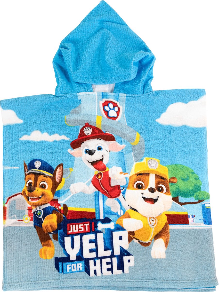 Paw Patrol Poncho - 100% Polyester - PAW badponcho - 55 x 110 cm. - sneldrogend