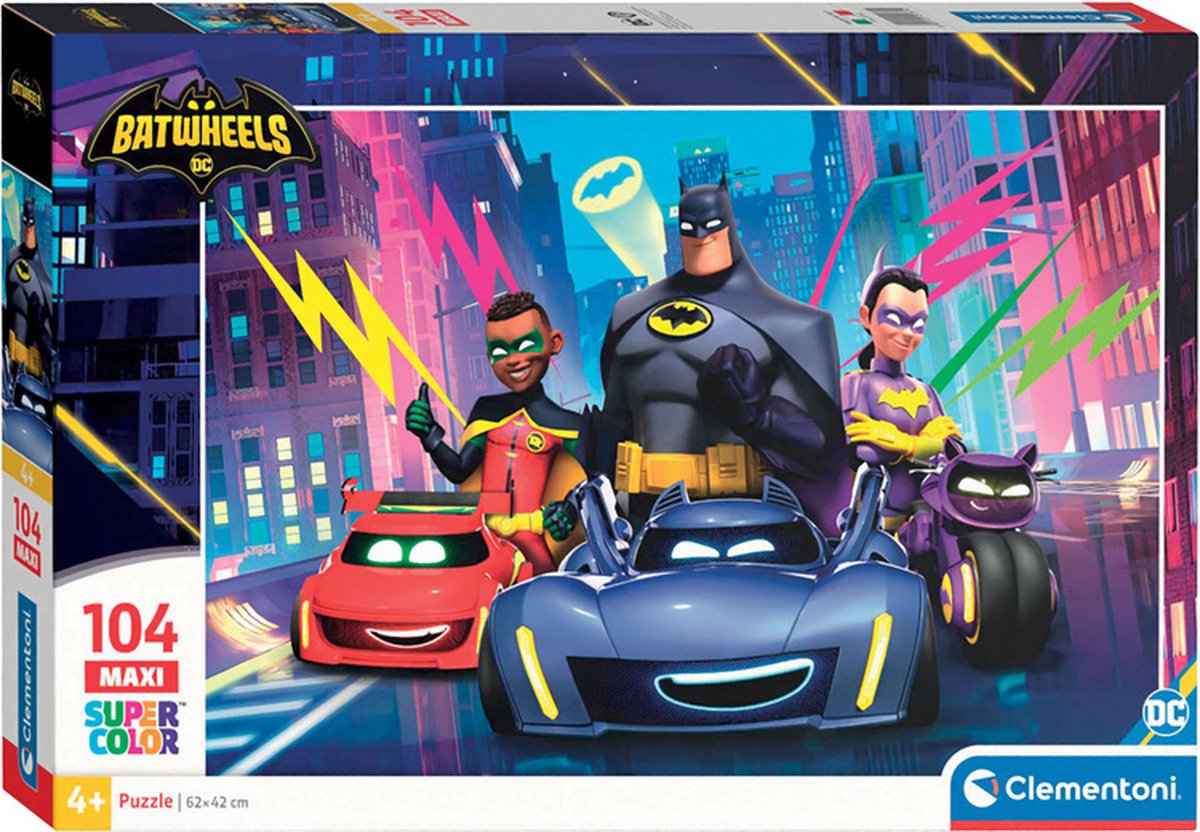 Clementoni Puzzel 104 Stukjes Maxi Batwheels Puzzel voor kinderen