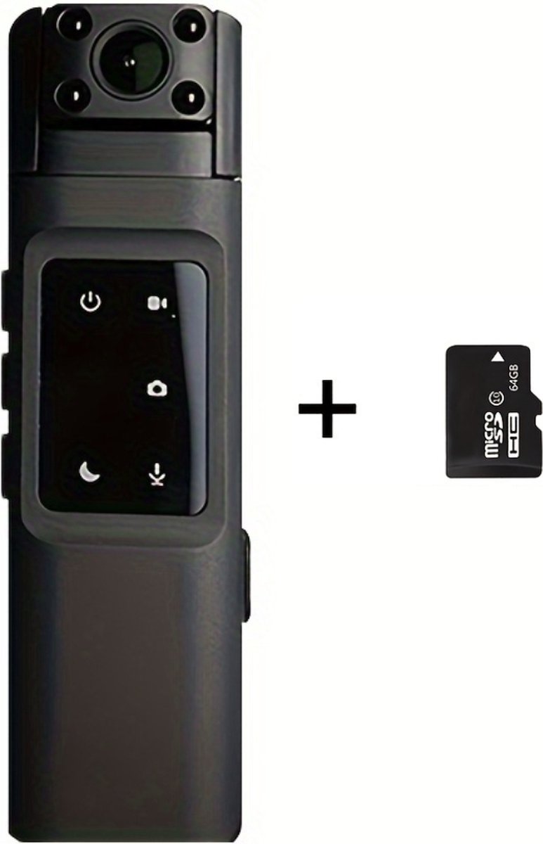 Bovista Chest Camera - Bodycam - Politie - Spy Camera - Spy Cam - Verborgen Camera - Spionage Camera - Action Camera - HD + 64GB Opslag