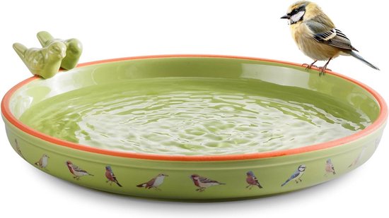 Best For Birds Vogelbad Keramiek Rond - Drinkbak - 31x33x11 cm Grijs