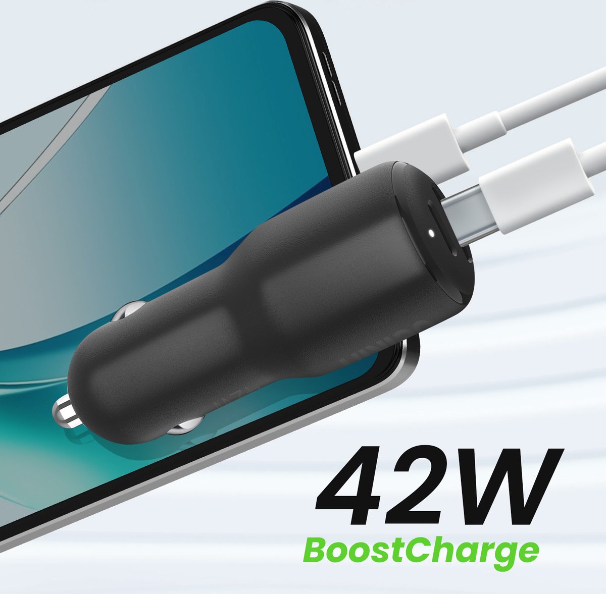Belkin BoostCharge 42W - Snelle dual-port autolader thumbnail 5