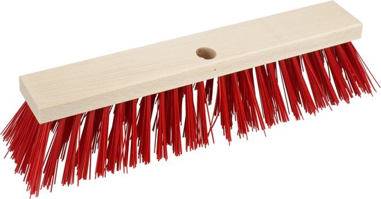 Brumag Straatbezem/buitenbezem - hout/kunststof - steel 120 cm - borstelkop breed 40 cm - rood - met steelhouder van Brumag — afbeelding 4