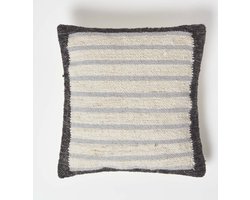 Homescapes Kelim kussen Veria crème-zwart-blauw - kussen 45 x 45 cm met vulling