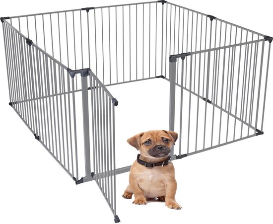 Enclos pour animaux Bettacare, 144 cm x 144 cm, Grijs, hauteur 70 cm, pour chien