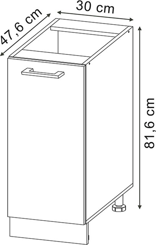 Vicco Armoire à pharmacie R- Line, Béton Zwart /Anthracite, 30 cm sans plan de travail