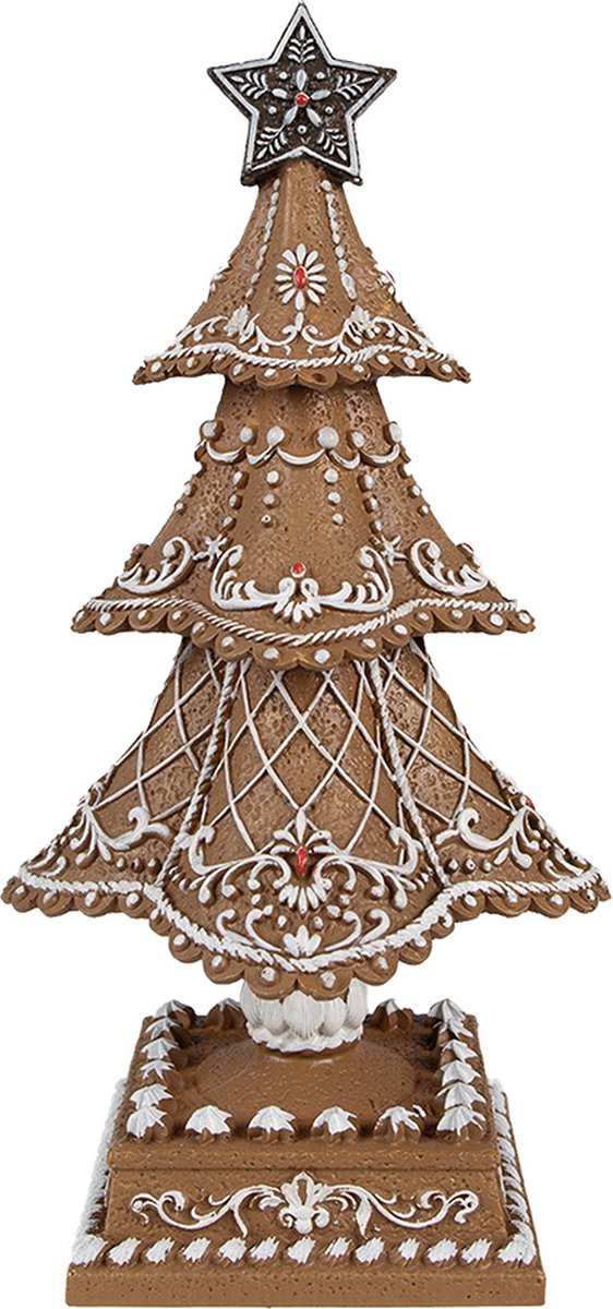 Clayre & Eef Kerstdecoratie Kerstboom Bruin Kunststof