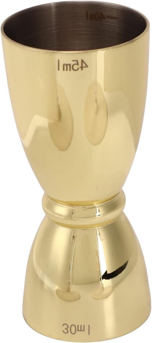 Cocktail Jigger Shot Maatregel - Rvs Jigger voor Bartending - Goud - 30-45 ml