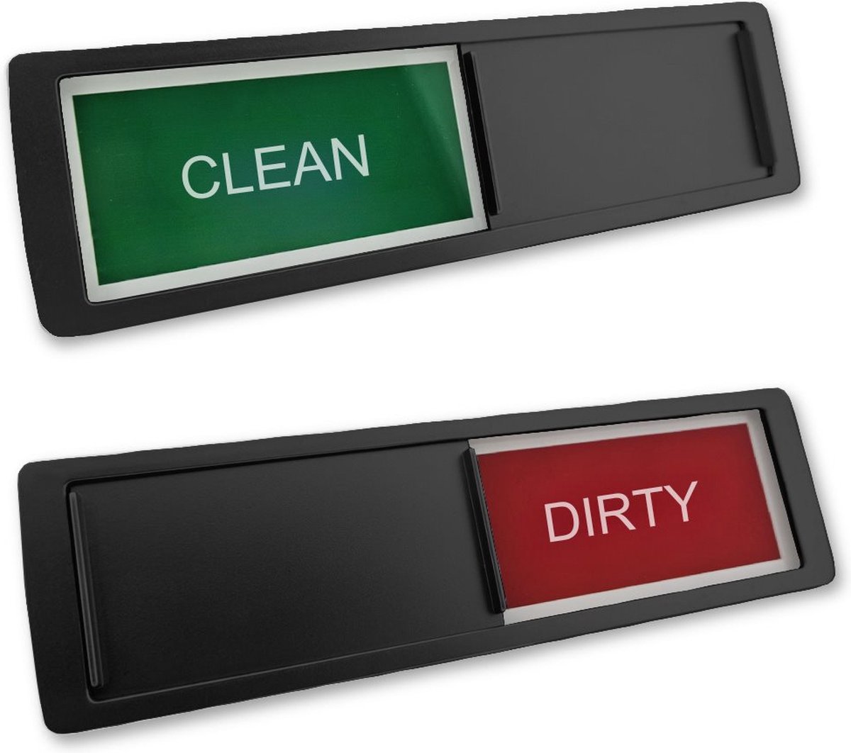 CombiCraft schuifbordje met "Clean-Dirty" in zwart 178 x 50 mm - set van 5