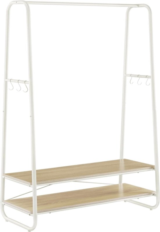 MIRA Home - Kapstok - Vrijstaande kapstok - Wit- Hout - 45x100x160