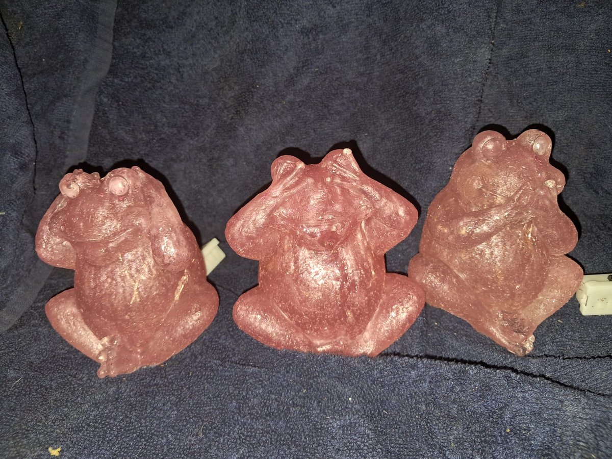 starwolf, set van 3 lampjes, kikkers horen zien en zwijgen, roze, geschenk, decoratie