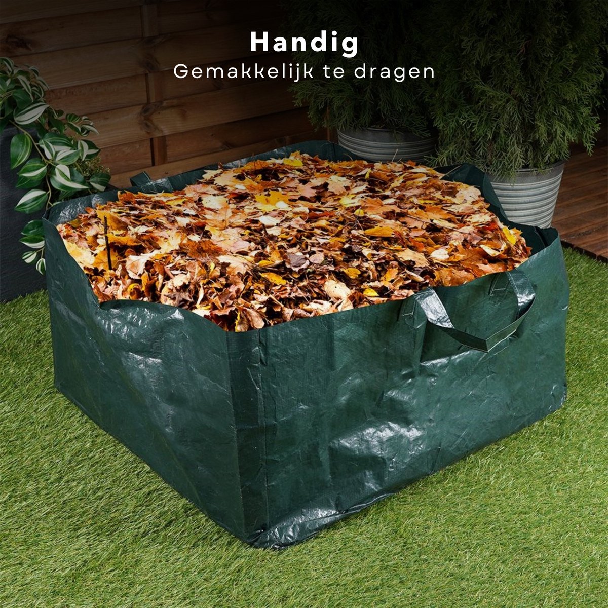 Opvouwbare Vierkante Tuinafvalzak 150L - Grote Tuinafvalzak met Hengsels - 69x69x38 cm - Opvouwbare afvalzak - Afvalzakken - Prullenbak - Tuinzak - Wasmand - Bladzak - Inclusief EBOOK — cadeau in Cadeau-ideeën - foto 7