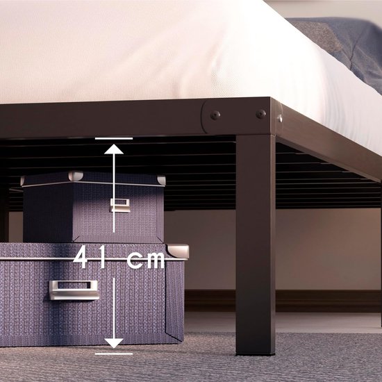 Barrosa-S Metalen Bedframe, 140x200 cm, Zwart | Vivense België