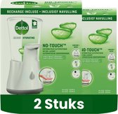 Dettol - No-Touch - Automatische Zeepdispenser - Zilver incl Aloë Vera Navulling - 250 ml - 2 stuks