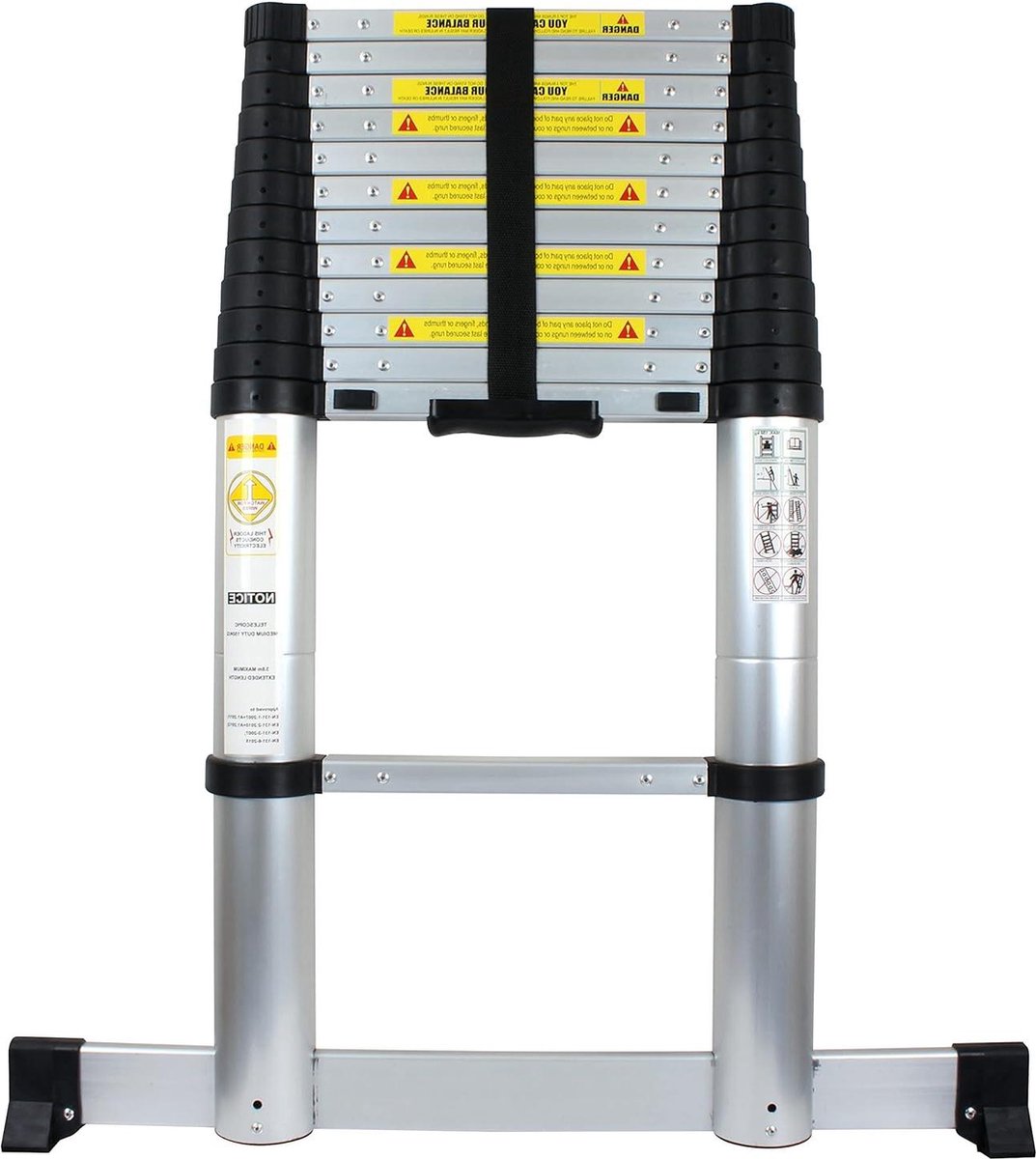 Telescopische ladder Telescopische ladder 38 m (12' 6) Click 'n' Climb PRO trapladder zilver Telescopische ladder