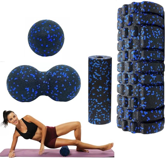 Foamroller Deep Tissue Massager Set - 4-delige yoga schuim roller set - Medium-Hard Foam Roller - Massage Foam Rollers - Duoball en Fascia Ball - EPP Materiaal Massage Roller voor spiermassage spanning