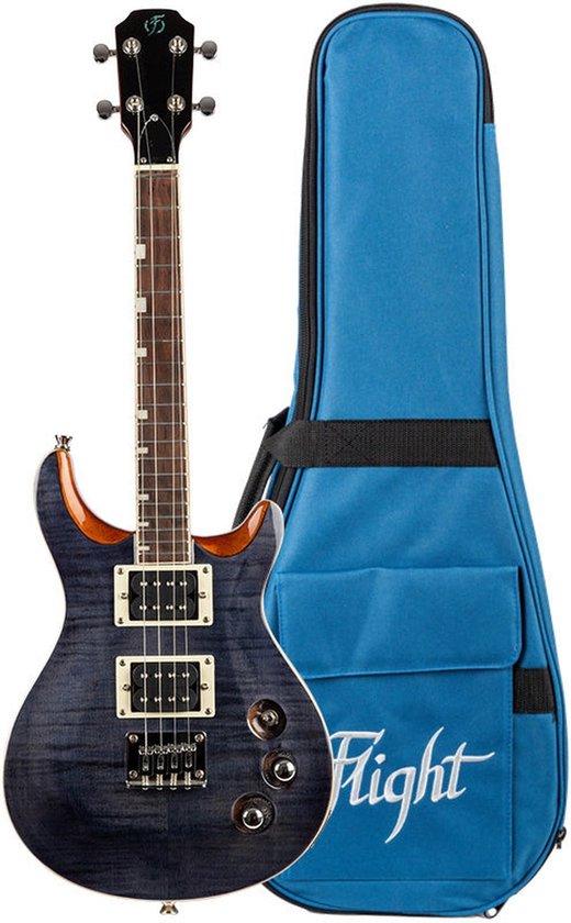 Flight ALMVANTETBK Vanguard Tenor Ukulélé électrique - Trans Zwart
