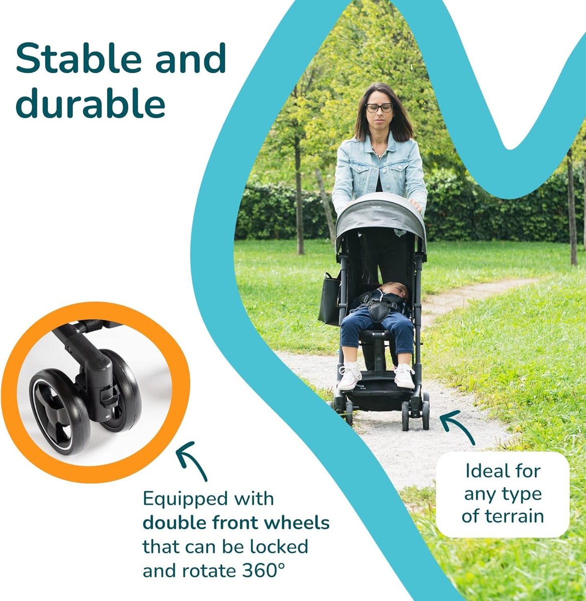 Kinderwagen Buggy Veer 0+ Ultra Lichtgewicht - Reisfauteuil Van 6 Maanden Tot 25 Kg - Compact & Lichte 5-Puntsgordel - Luchtbagage & Baby Stroller Lightweight Reclinable Buggy inklapbaar vliegtuig – foto 5
