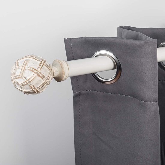 USFOOK Gordijnstangen voor ramen 120 tot 213 cm, 7/8 inch luxe gouden gordijnroede, telescopische gordijnstangen met decoratieve doorschijnende