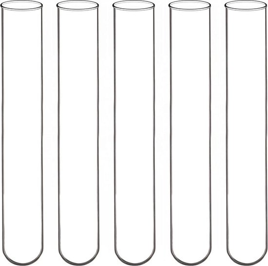 Tuuters Reageerbuisjes, van glas, 100 stuks, met ronde bodem, zonder sluiting, testbuis (120 x diameter 20 mm