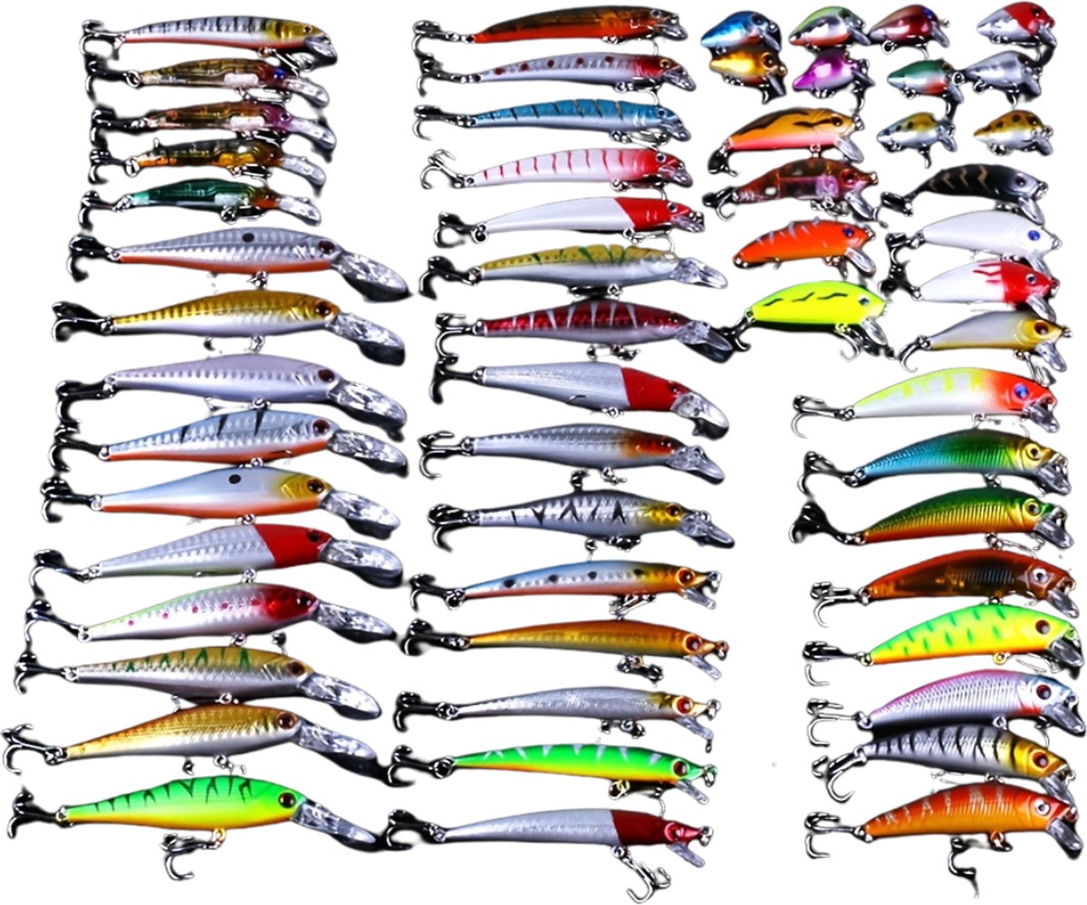 Bovista Visspullen - Viskoffer - Tacklebox - Kunstaas - Vis Accessoires - Hengelsport - Spullen - Roofvis - Karper - Snoek - 56 stuks