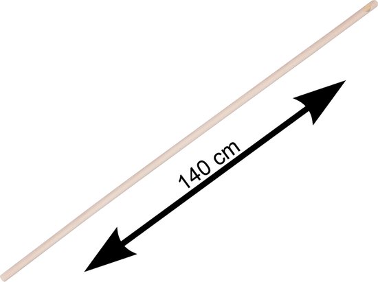 Buemag Bezemsteel universeel - hout - 140 cm - D24 mm - extra lang van Buemag — afbeelding 2