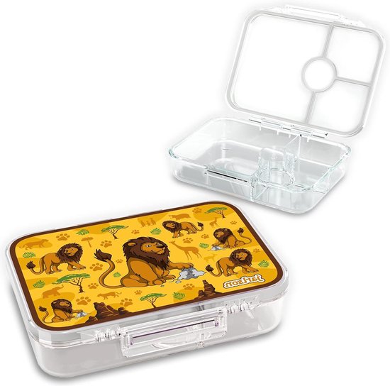 BEARFOOT Broodtrommel voor kinderen, BPA-vrij, lunchbox/bento box met BEARFOOT Broodtrommel voor kinderen, BPA-vrij, lunchbox/bento box met