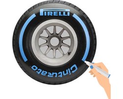 TirePaint Bandenstift SET BLAUW met borsteltje en afbreekmesje