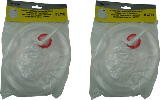 2x Opvouwbare watercontainers met tapkraan - 5 liter - jerrycans / watertanks / watercontainers met kraan / tap - kampeerartikelen