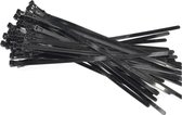Benson Kabelbinders - 50x stuks - tie-wraps - loskoppelbaar - zwart - 7.6 x 300 mm - herbruikbare tie-ribs