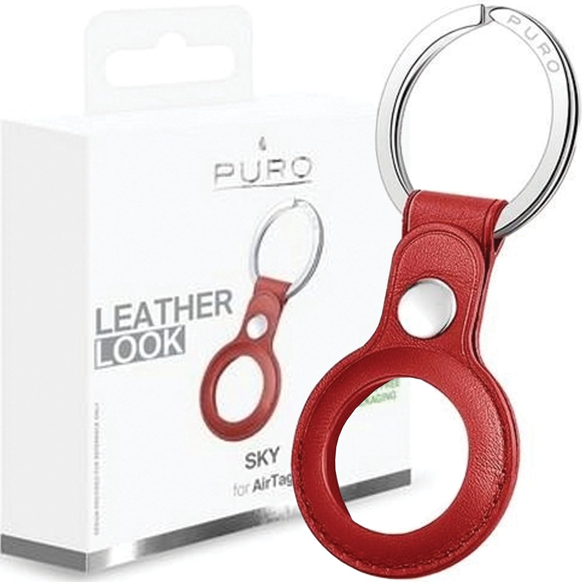 Puro SKY Case AirTag EcoSkin rood/rood ATSKY1RED sleutelhanger