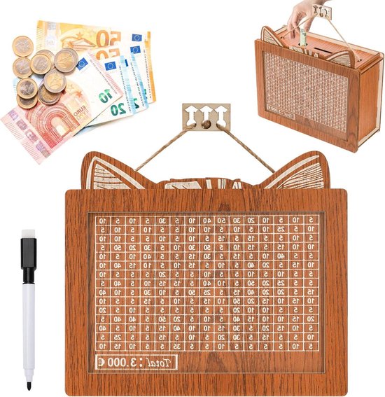 MoneyBox Spaarpot met Uniek Aftelmethode - Streep af wat je er in gooit & bereik jouw MoneyBox Spaarpot met Uniek Aftelmethode - Streep af wat je er in gooit & bereik jouw
