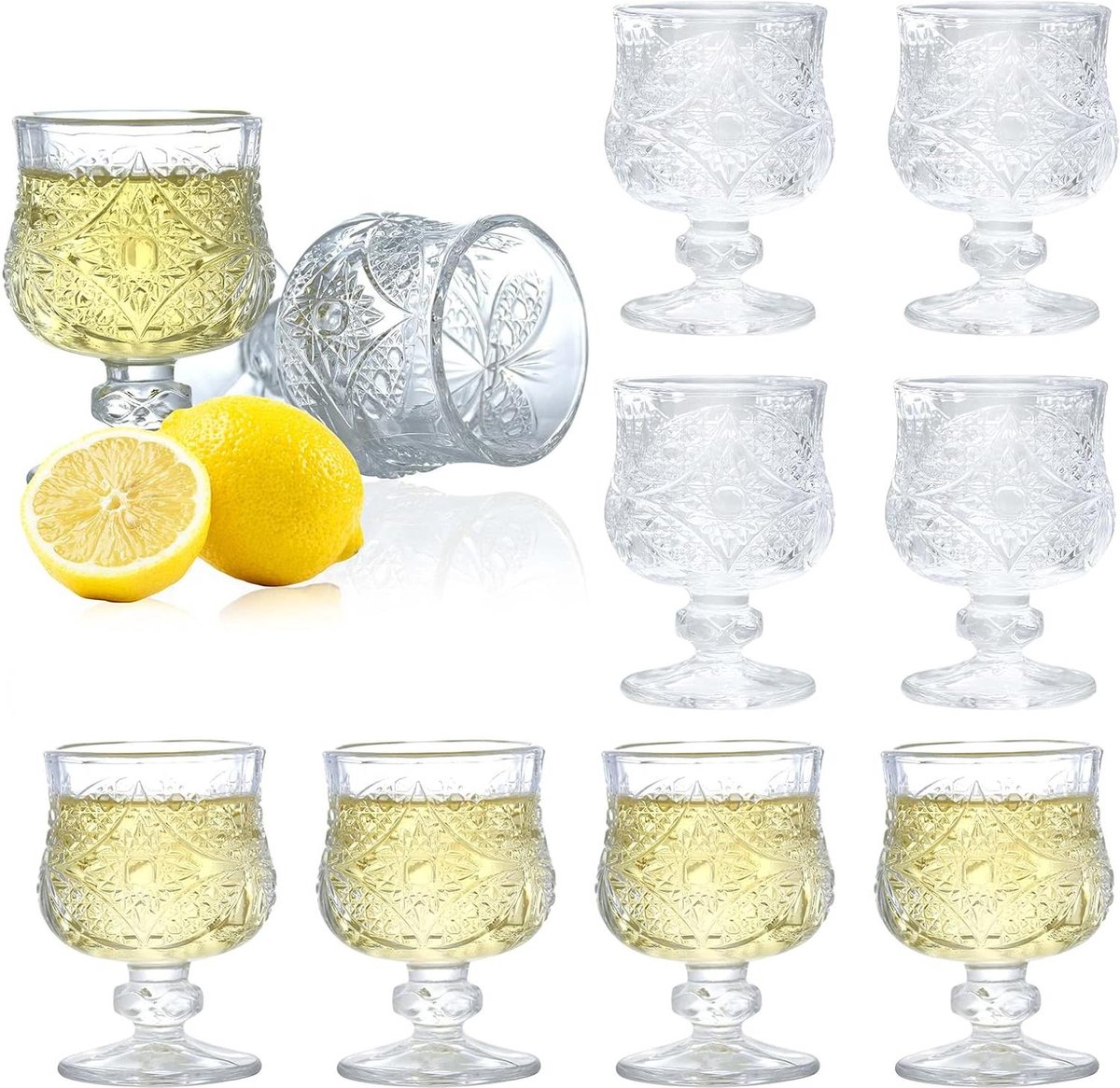 Bril Set - 8 Shot Brillen 50ml/1.74 oz - Hartelijke Whiskey, Tequila, Limoncello, Sherry