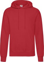 Fruit of the Loom Sweater - met capuchon - rood - volwassenen - Hoodie L