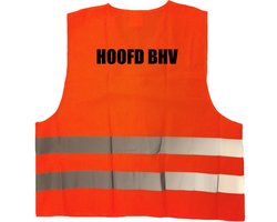 Hoofd BHV vest / hesje oranje met reflecterende strepen voor volwassenen - bedrijfshulpverlening - veiligheidshesjes / veiligheidsvesten